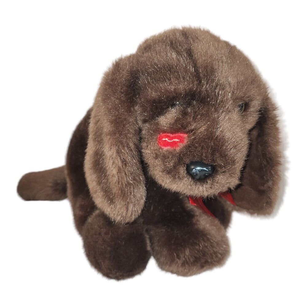 Vtg Kids of‎ America Floppy Plush Brown Stuffed Animal Puppy Dog Kiss 1999 13"